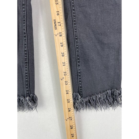 Free People Women’s 29 Black Denim Jeans 5 Pocket Perfectly Destroyed Distressed - Picture 5 of 10